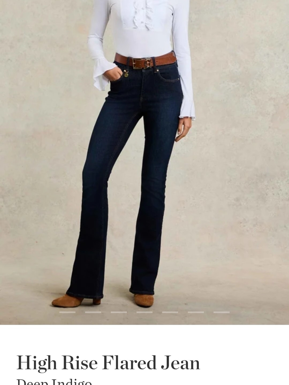 Holland Cooper High Rise Flared Jean Deep Indigo Size 12 L
